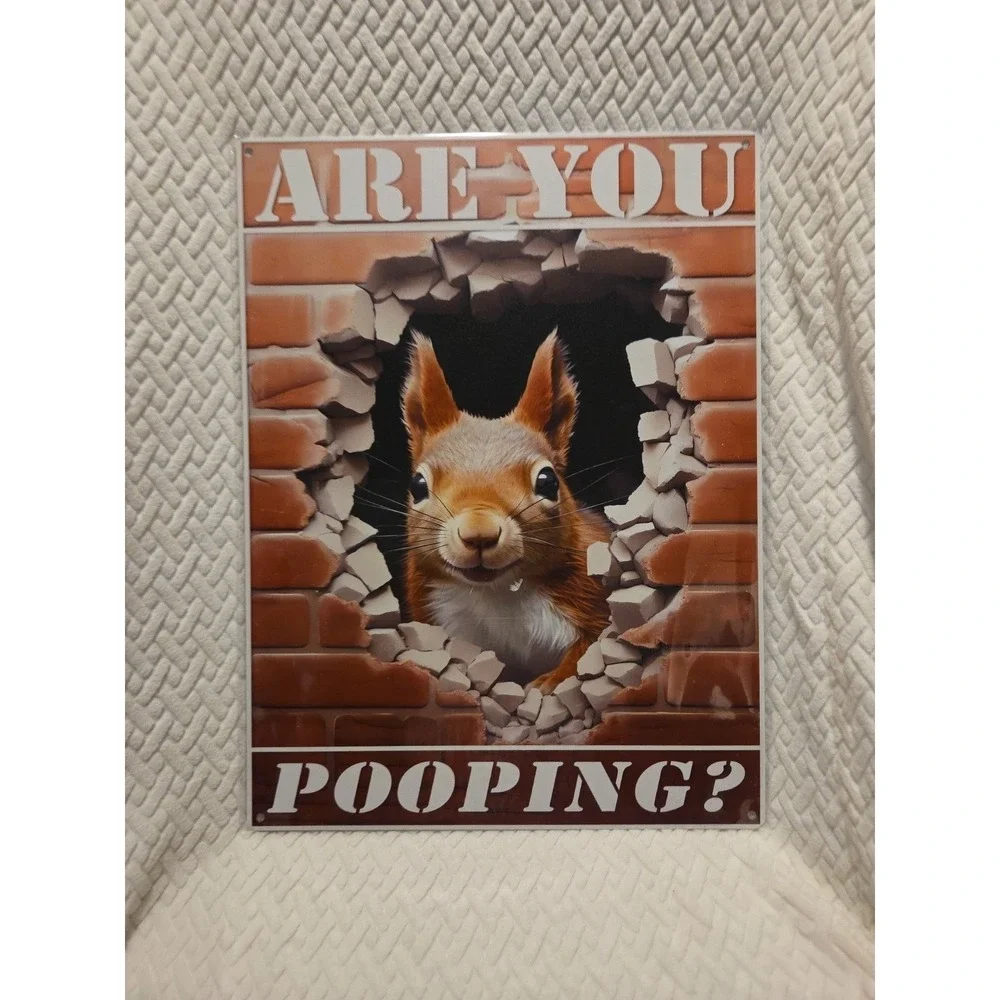 Funny Metal Tin Signs  Are you Pooping Vintage‎ Wall Art Decoration 12 x 16